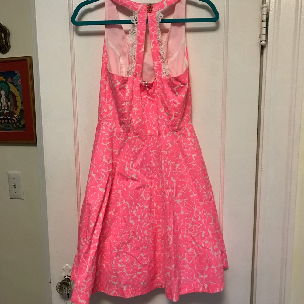 Lilly Pulitzer bright pink lace dress